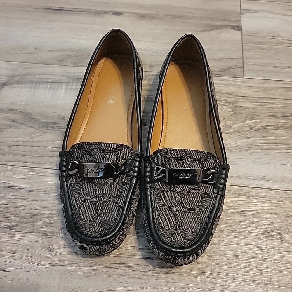 Coach Fortunata Black Signature C Shoes Loafer Women's Size 8.5B - Picture 2 of 9
